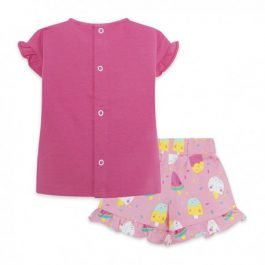 Conjunto camiseta m/c fucsia y short rosa Tuc Tuc