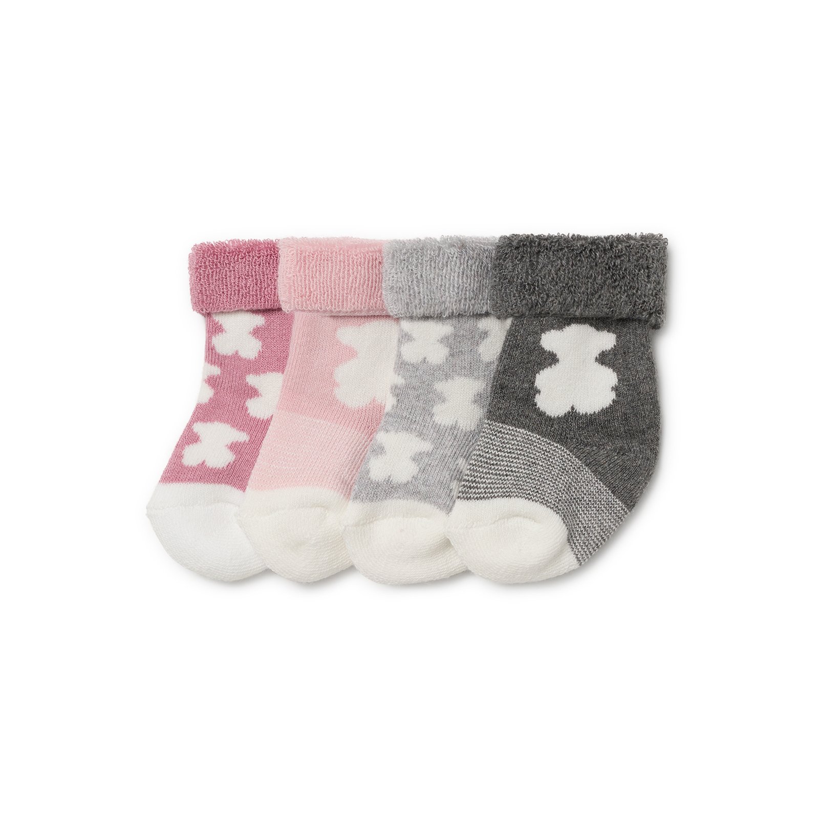 Pack 4 Calcetines Rosa/Gris Tous Baby