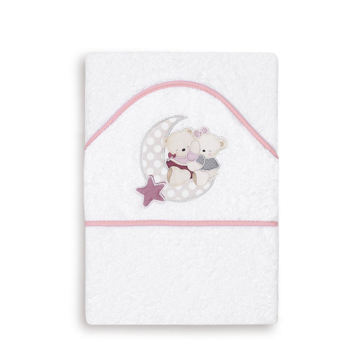 Capa de Baño “Osito Amoroso” Blanco/Rosa Interbaby