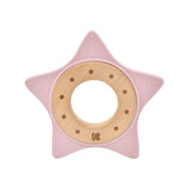 31303020058-Mordedor de Silicona y madera “Star” Rosa