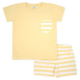 4650-Conjunto camiseta y bermuda rayas amarillas Rapife